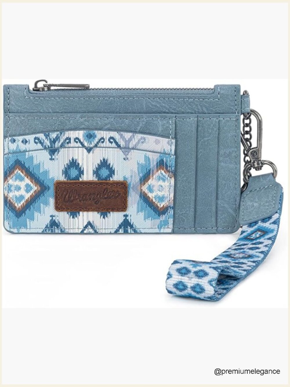 Slim Wristlet Keychain Wallet with 6 Card Slots, RFID